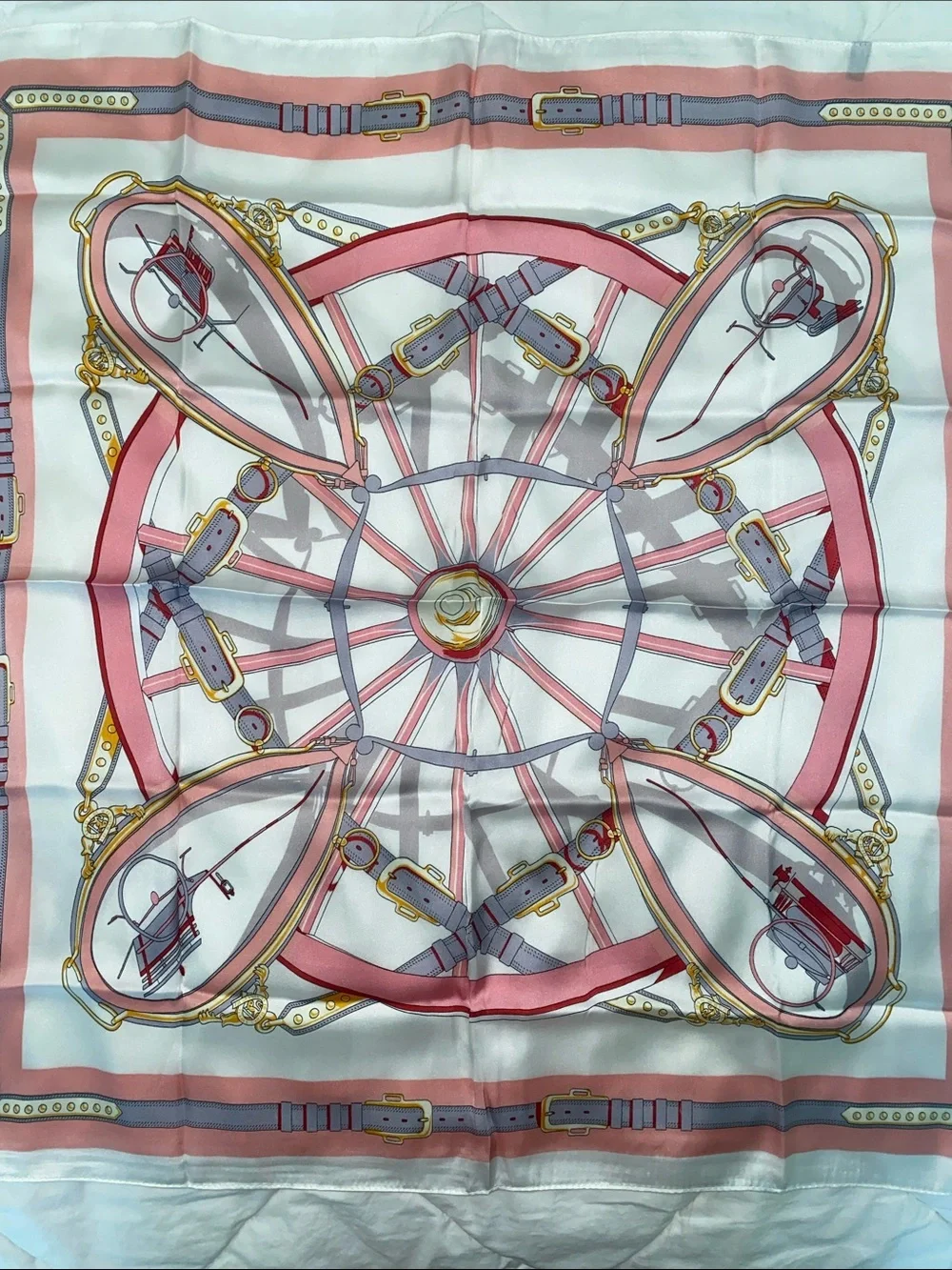8 Other Reasons Silk -Feel Pink & White Printed Scarf - Designer Style NWT